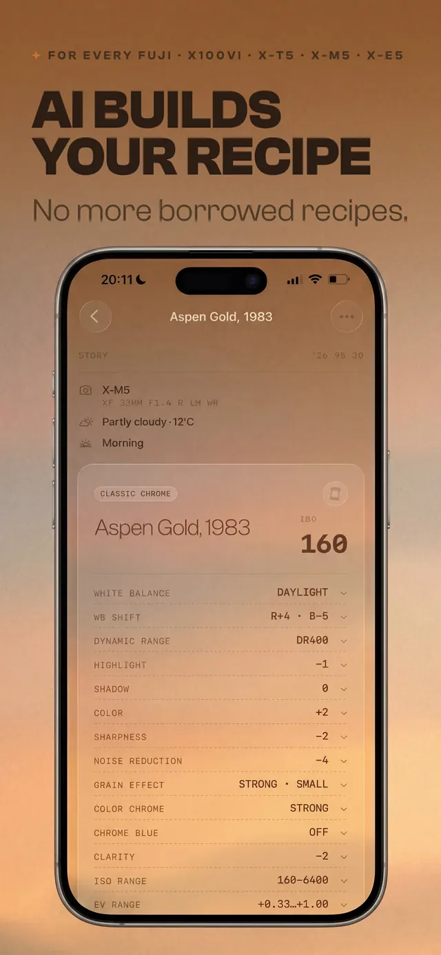 FujiRecipes — App Store screenshot 1 of 5
